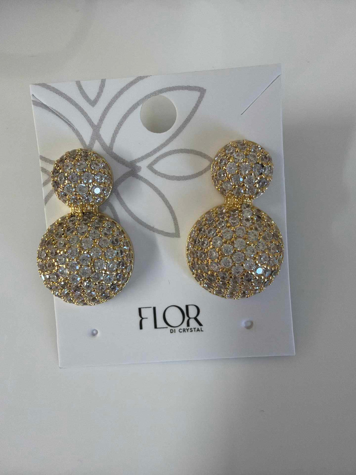 Double Ball earing  cz pave