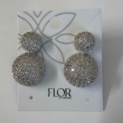 Double Ball earing  cz pave