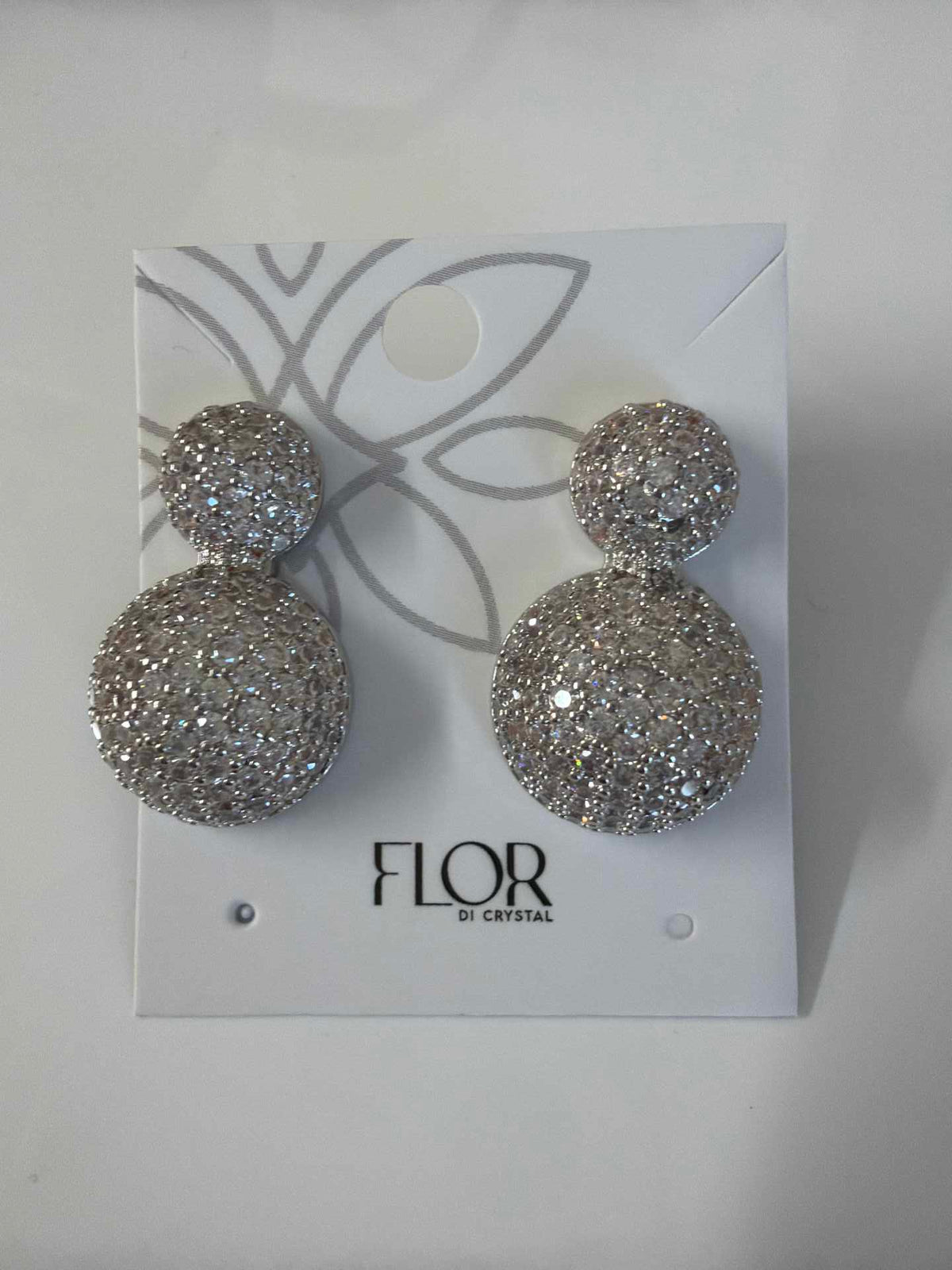 Double Ball earing  cz pave