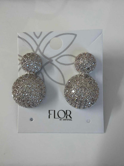 Double Ball earing  cz pave