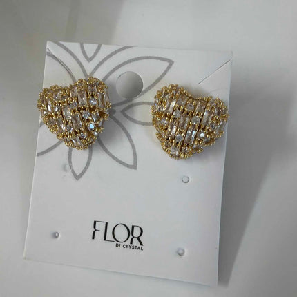heart earing  cz pave