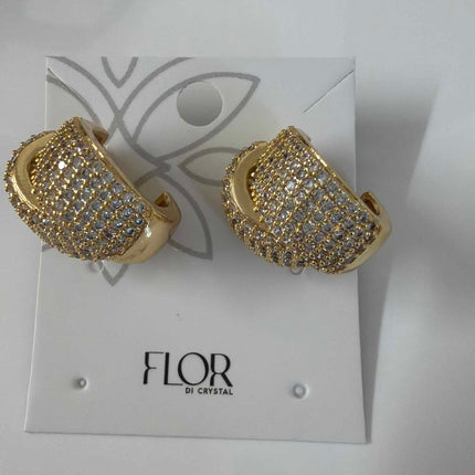 double loop earing  cz pave