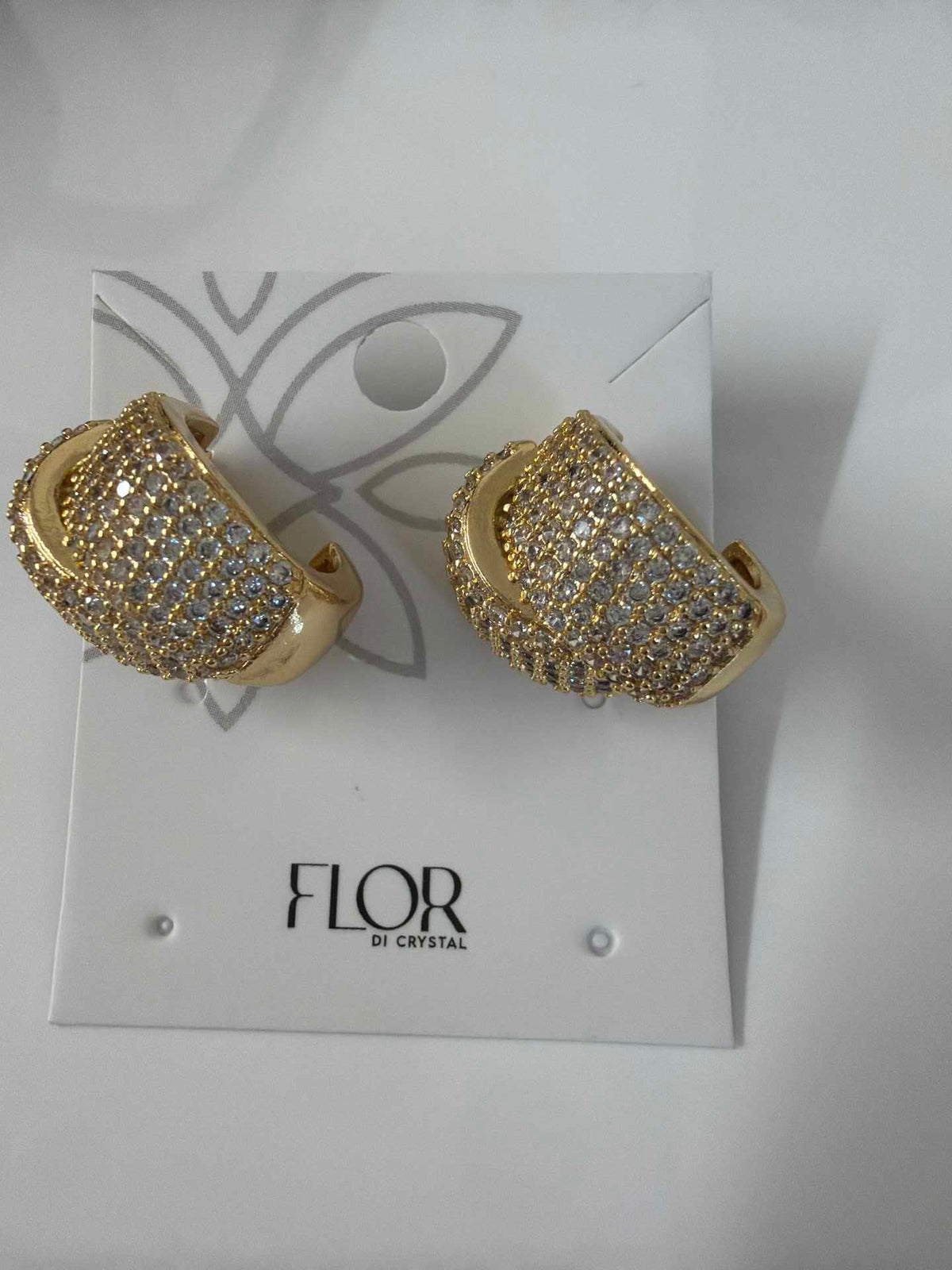 double loop earing  cz pave