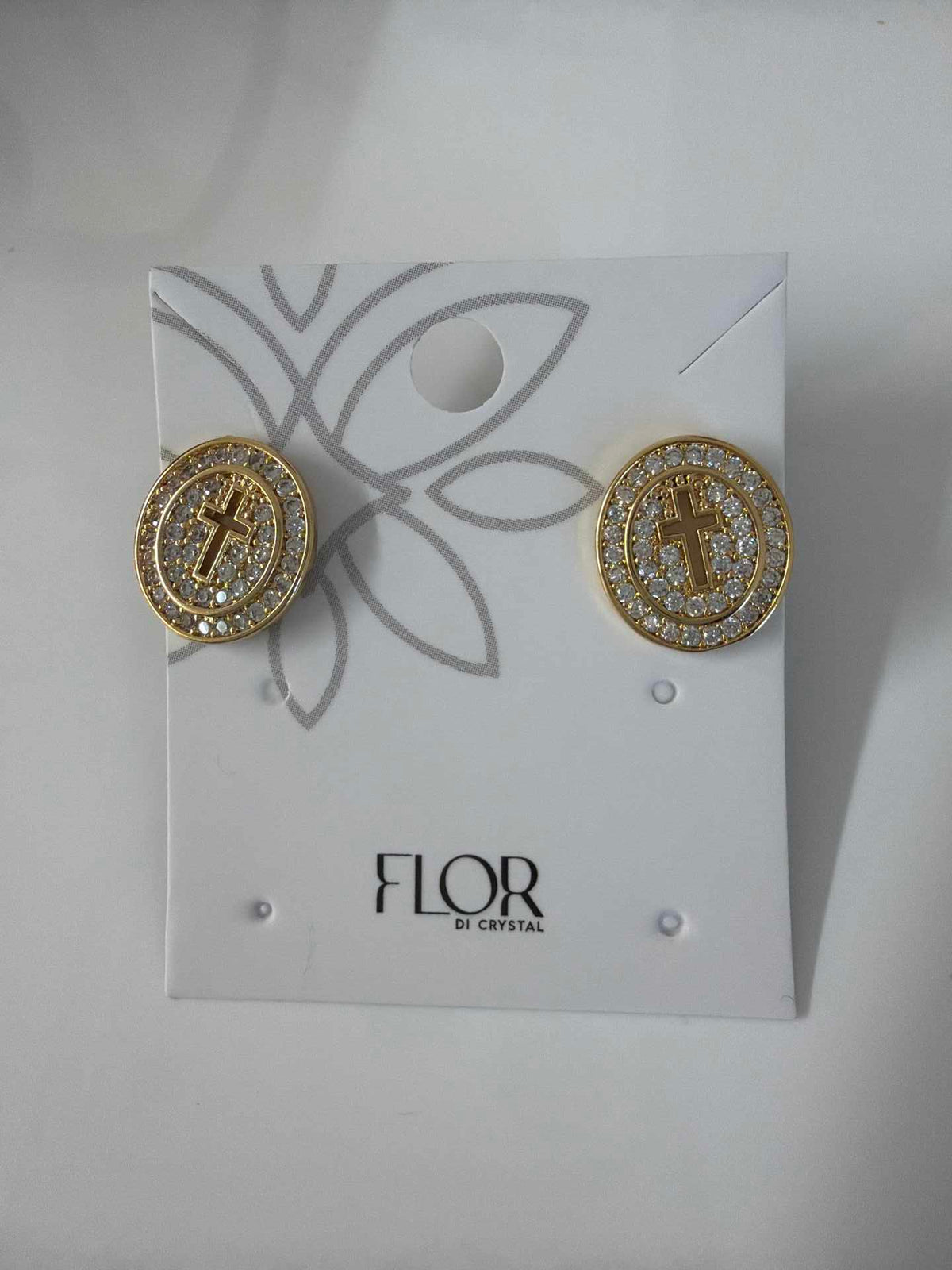 cross earing with cz pave 