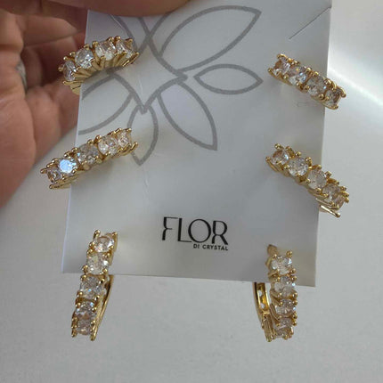 Trio of pave hoops
