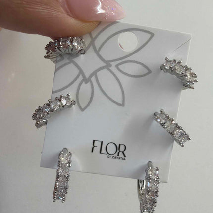 Trio of pave hoops