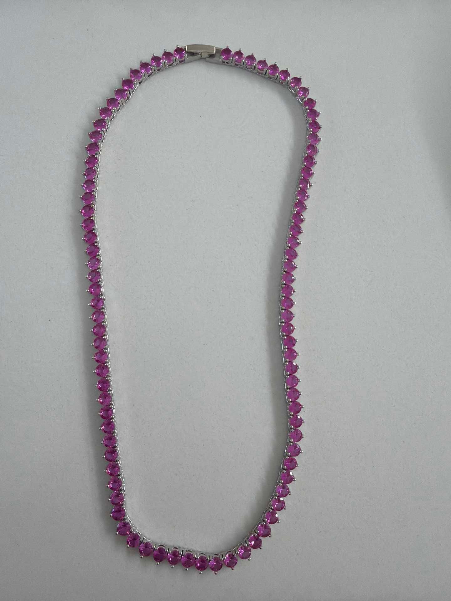 Tennis chain 4mm 40cm Tanzanite pink
