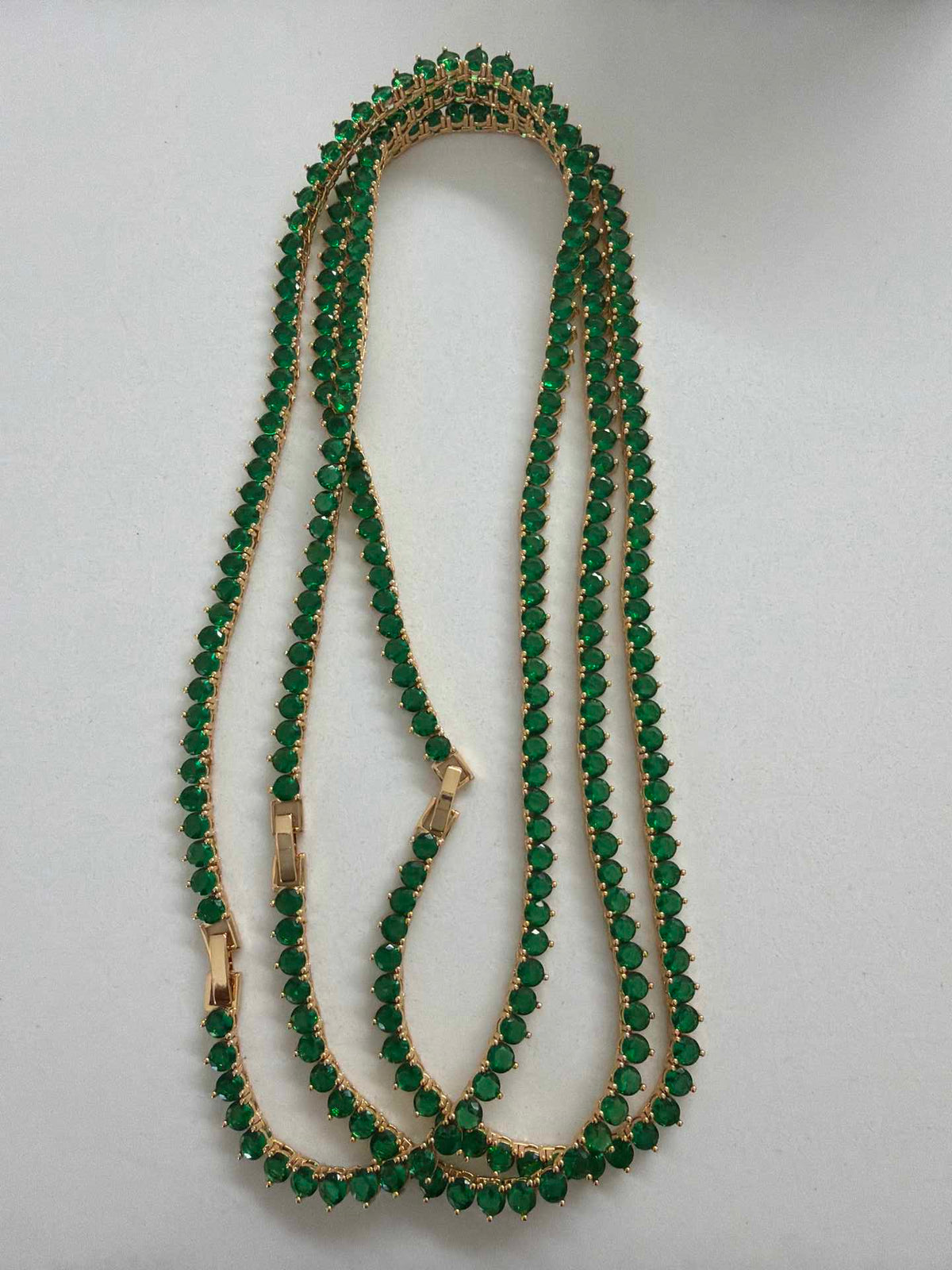 Tennis chain 4mm 40cm emerald green cz