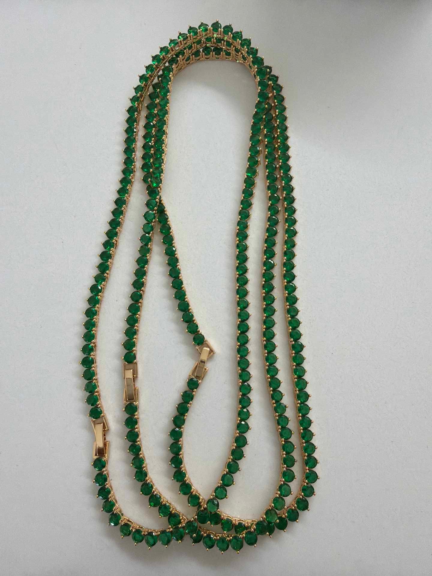 Tennis chain 4mm 40cm emerald green cz