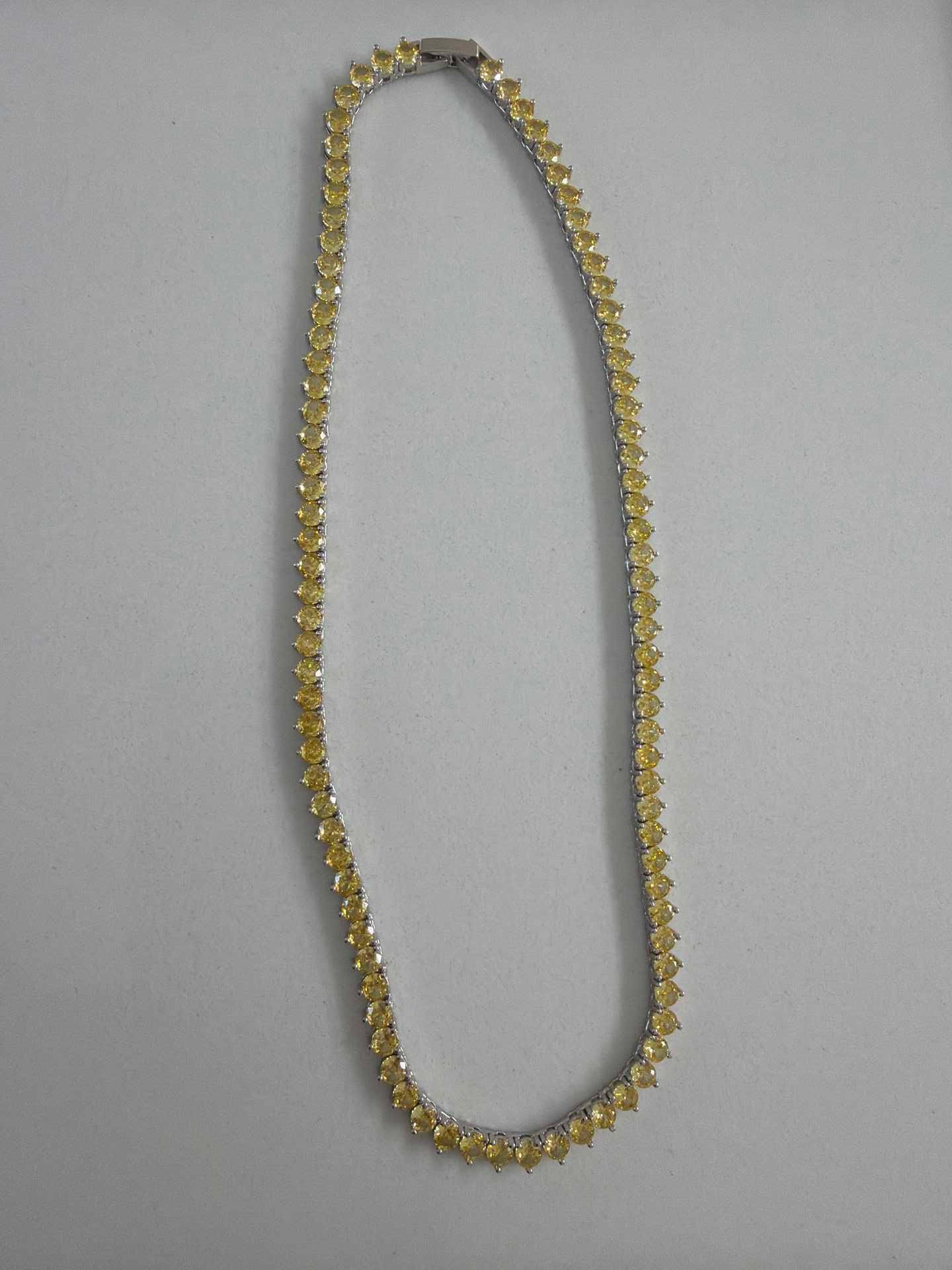 Tennis chain 4mm 40cm yellow 