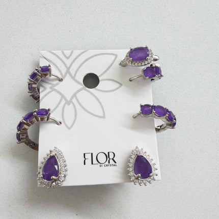 Trio fusion purple com pircing luxo rodio
