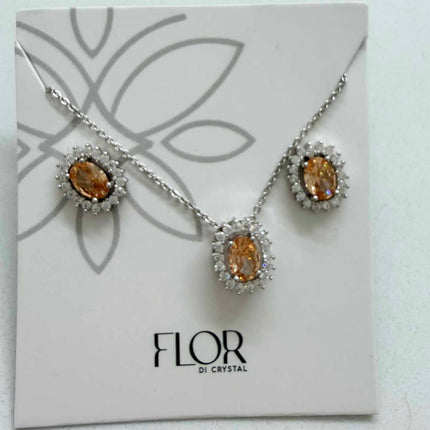 Morganite halo set