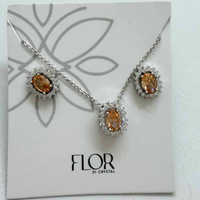 Morganite halo set