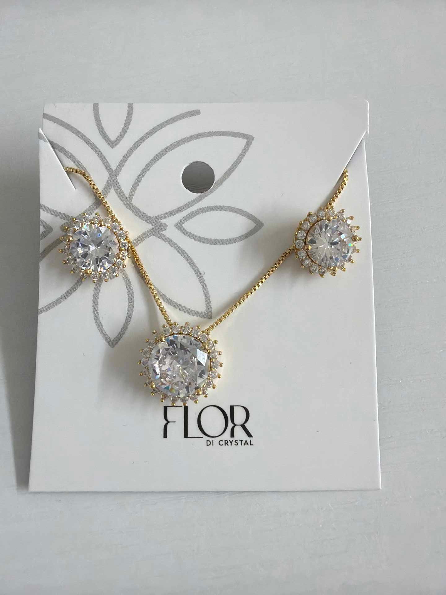 Round clear cz w/ halo cz pave set 
