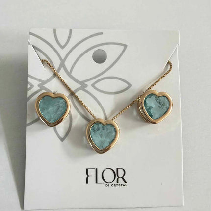 Heart paraiba blue fusion cz pave set 