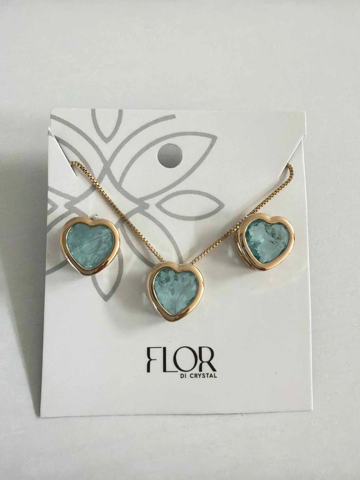 Heart paraiba blue fusion cz pave set 