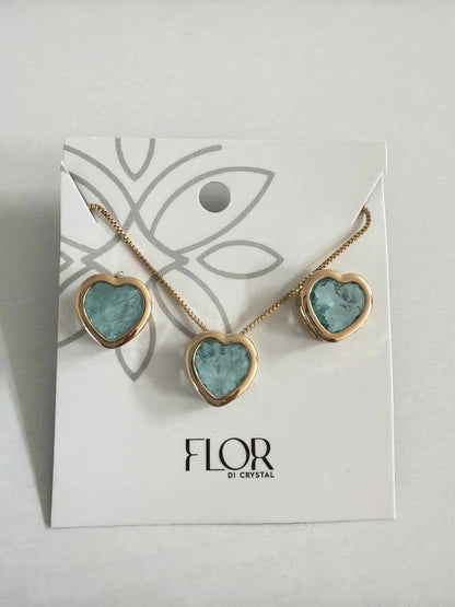 Heart paraiba blue fusion cz pave set 