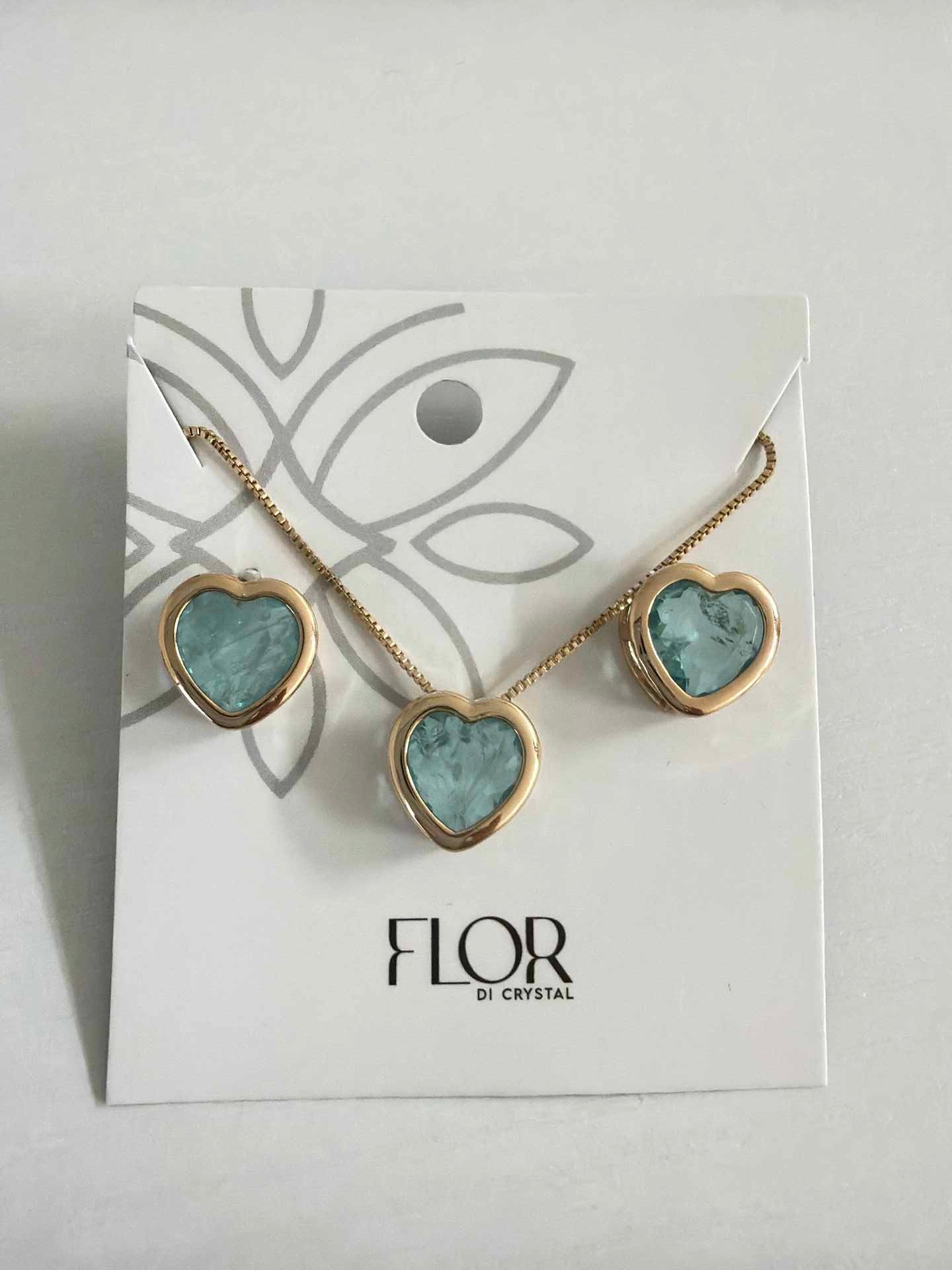 Heart paraiba blue fusion cz pave set 