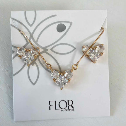 Conjunto de coracao zirconias 