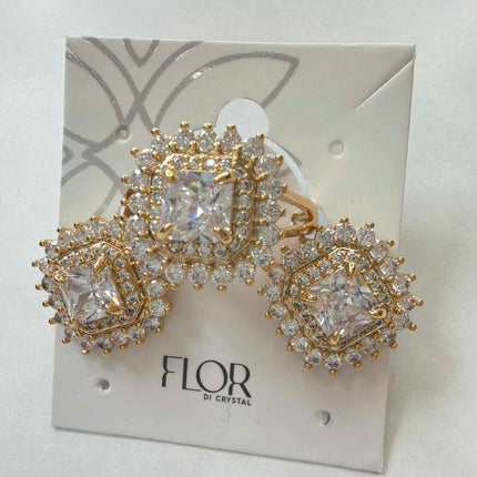 Ring and earing set in cristal cz 18k
