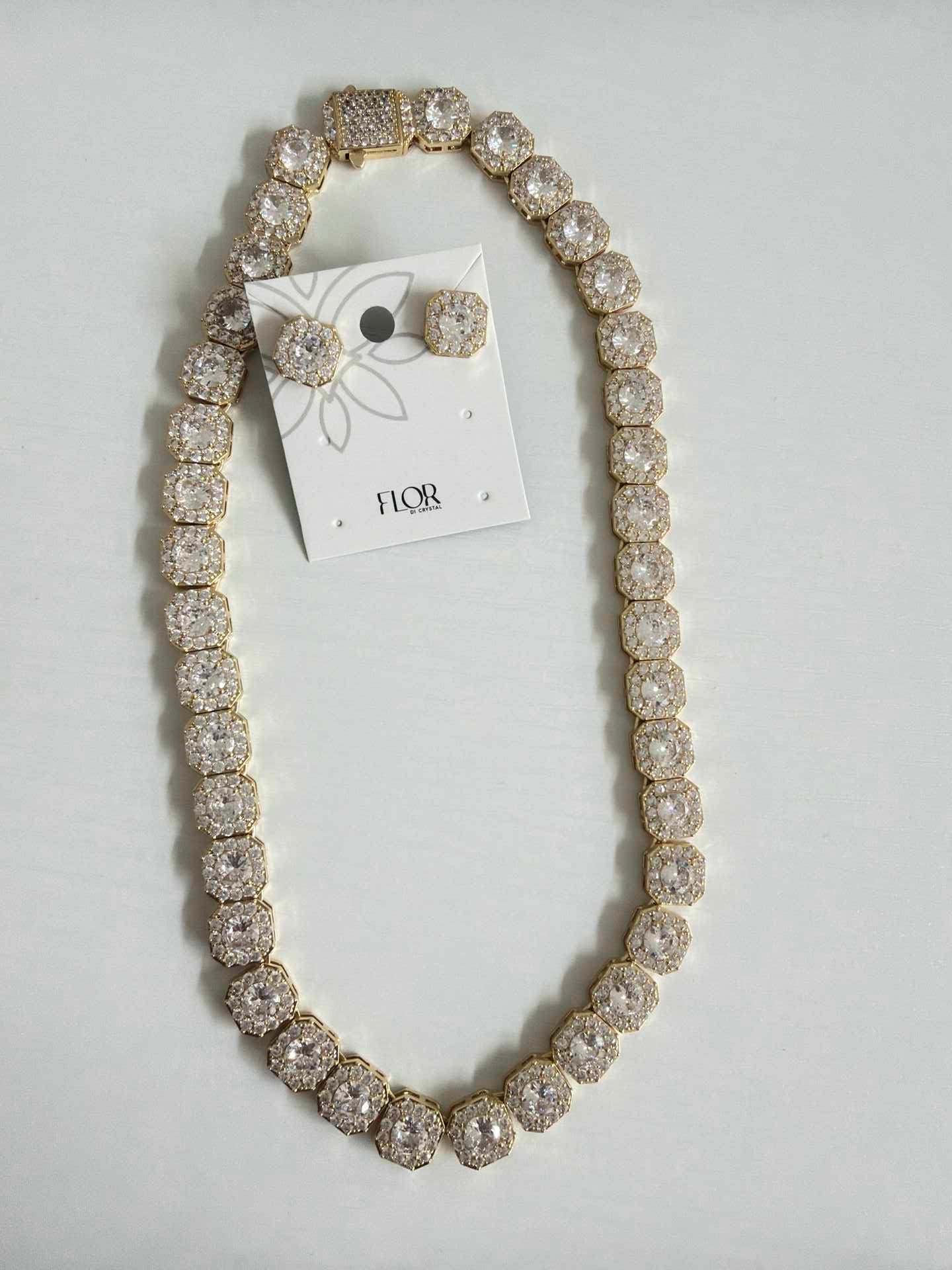 Square tennis chain 18k
