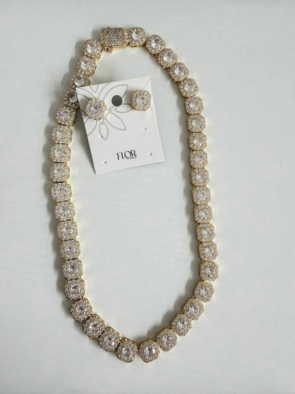 Square tennis chain 18k