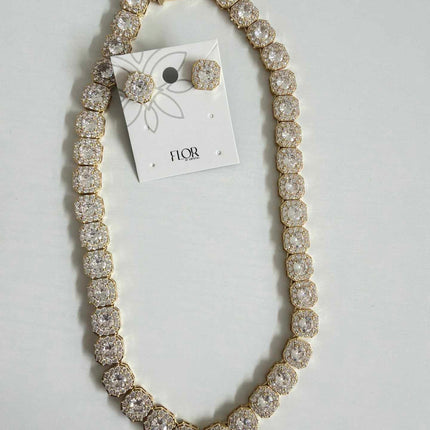 Square tennis chain 18k