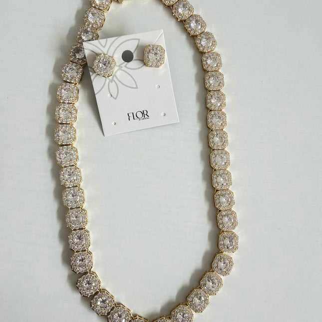 Square tennis chain 18k