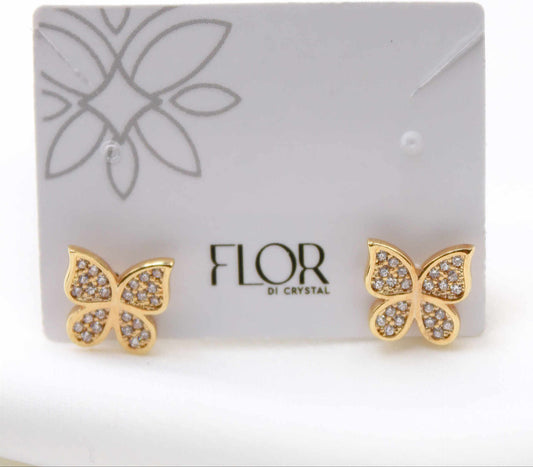Brinco - Brinco de borboleta cravejada