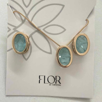 Oval paraiba blue fusion cz pave set 