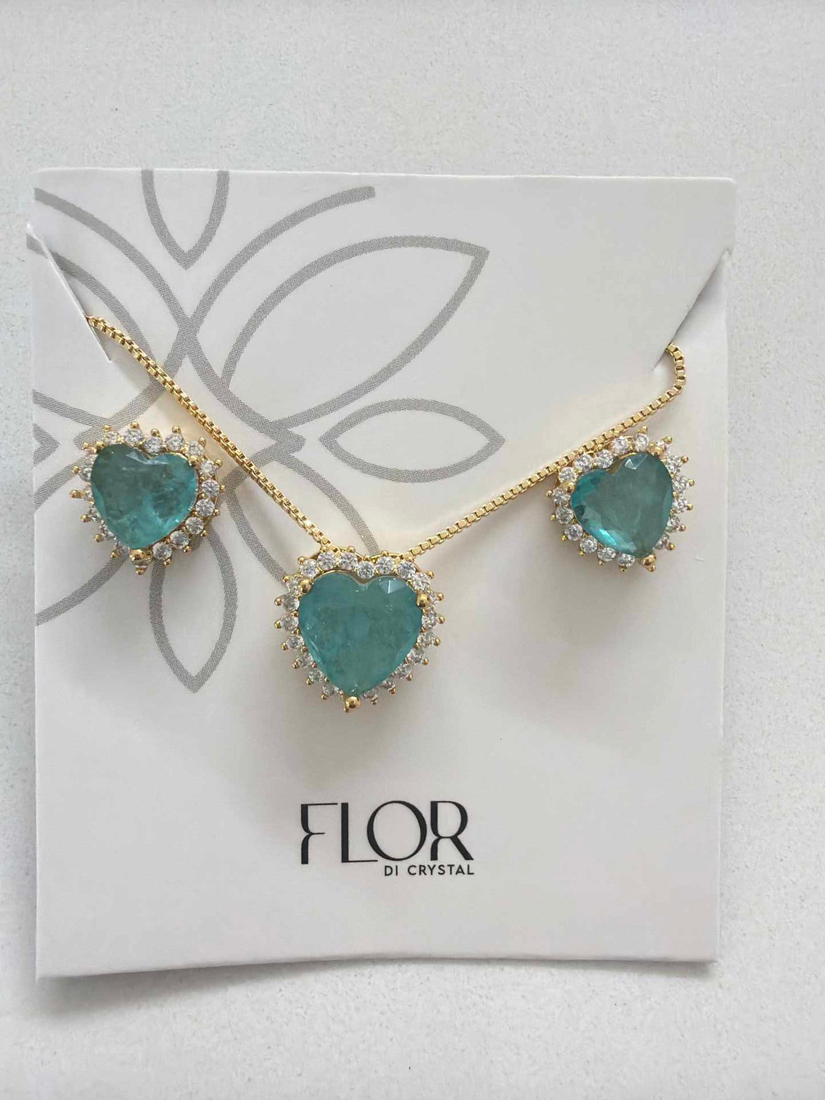 Heart paraiba fusion w/ halo cz pave set 