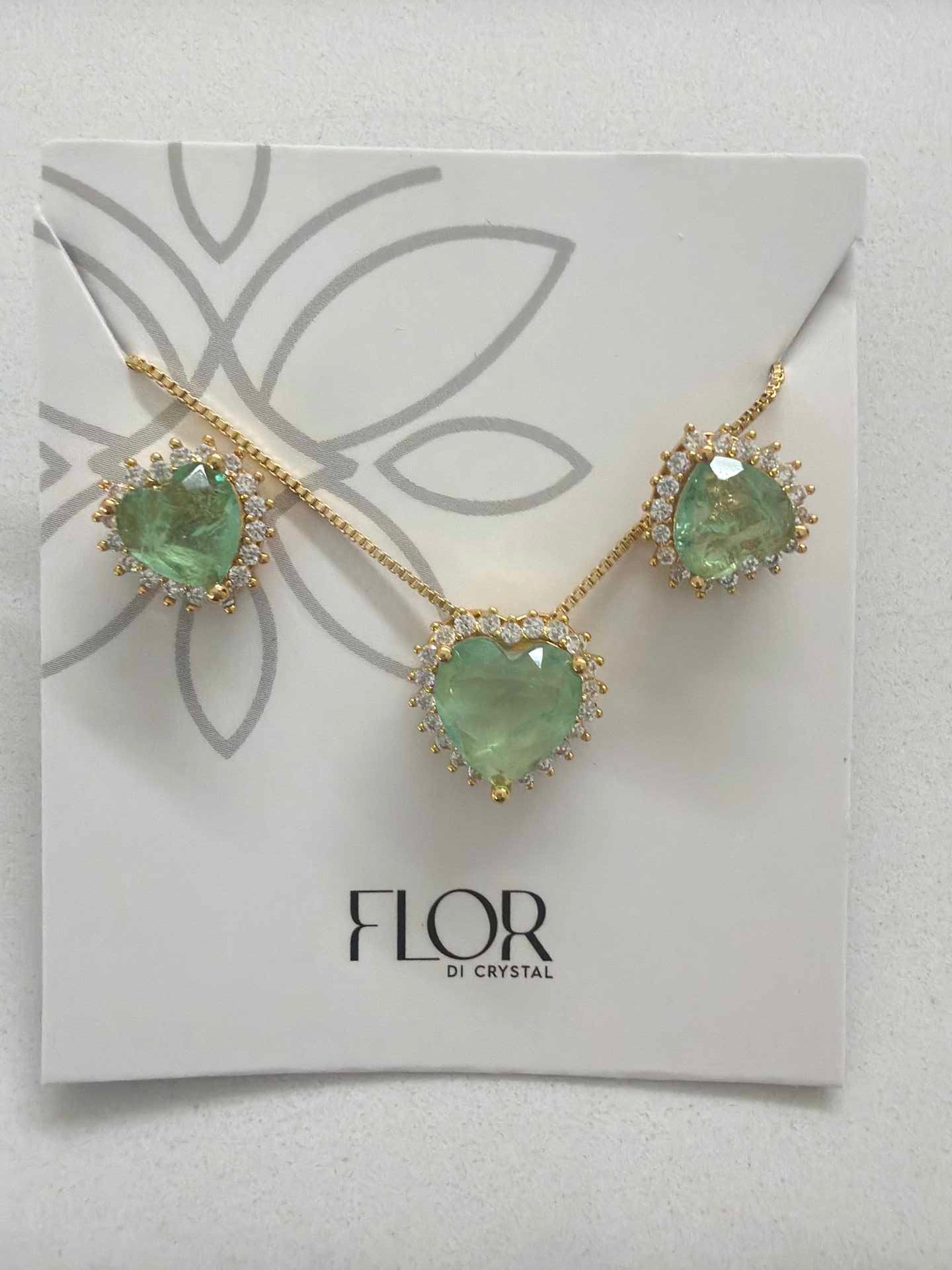 Heart e. Colombiana  fusion w/ halo cz pave set 