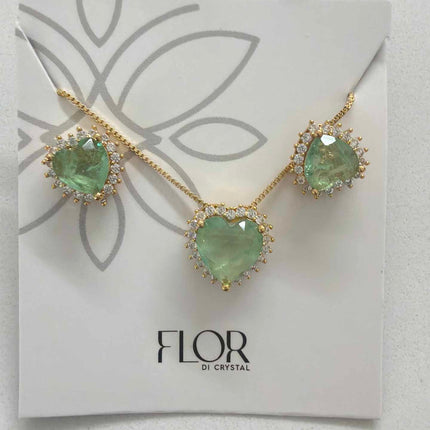 Heart e. Colombiana  fusion w/ halo cz pave set 