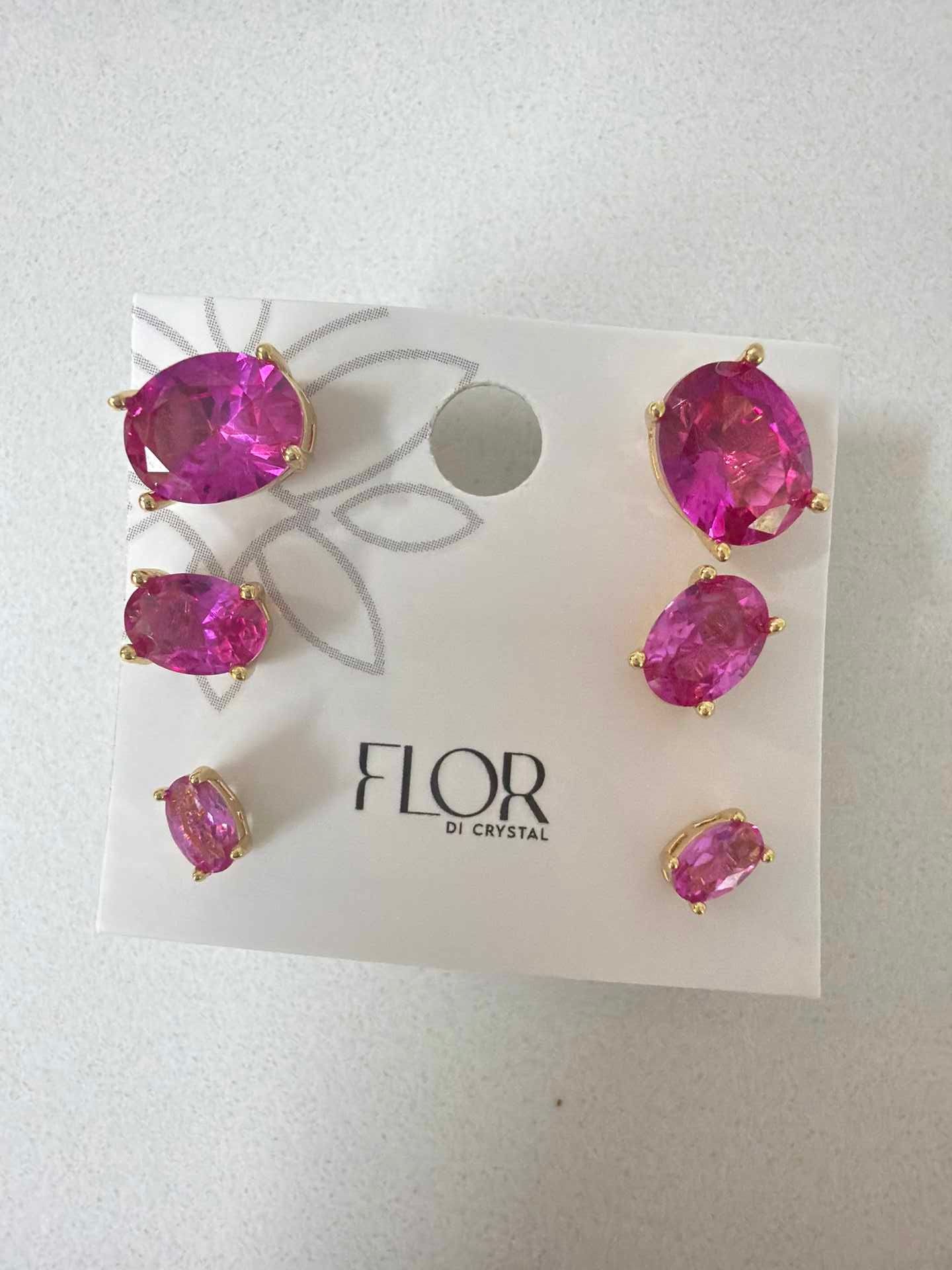 Trio oval Ponto de luz fushia