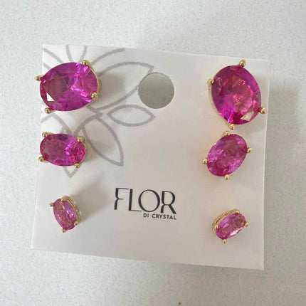 Trio oval Ponto de luz fushia