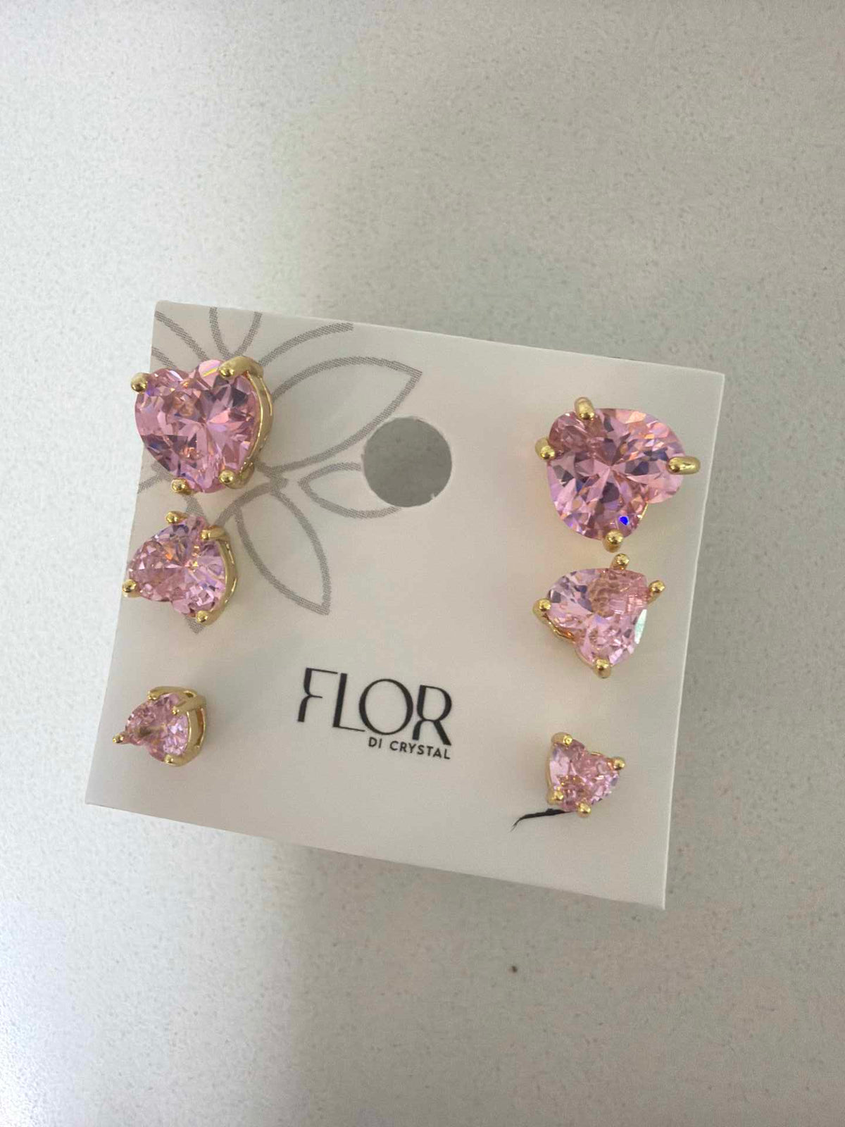 Trio Ponto de luz pink heart