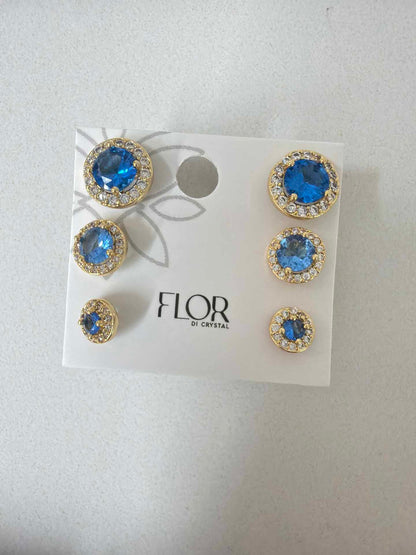 Trio Ponto de luz halo pave jeans 