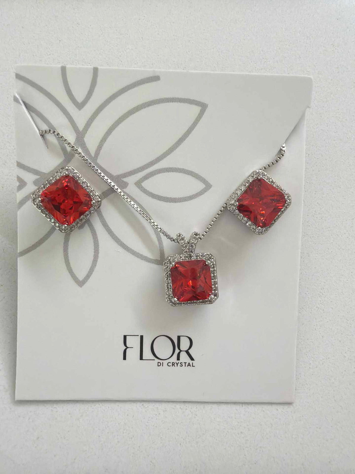 Square orange Icecut  w/ halo cz pave set 