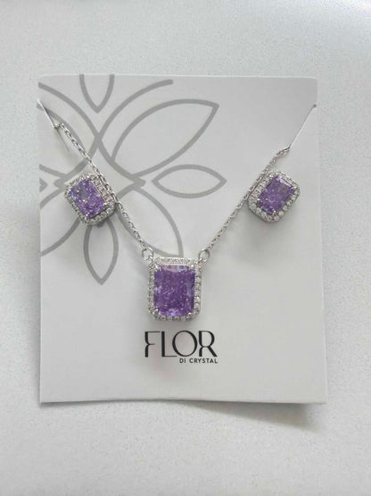 Square cristal Icecut  w/ halo cz pave set 