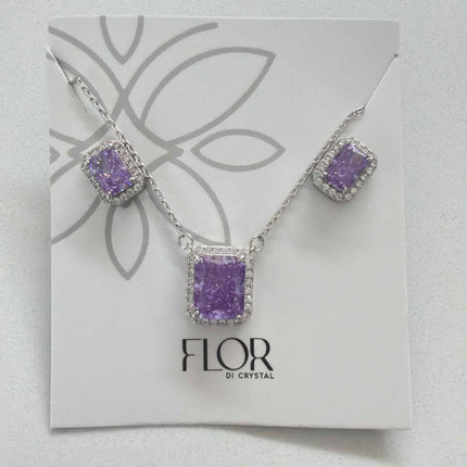 Square cristal Icecut  w/ halo cz pave set 
