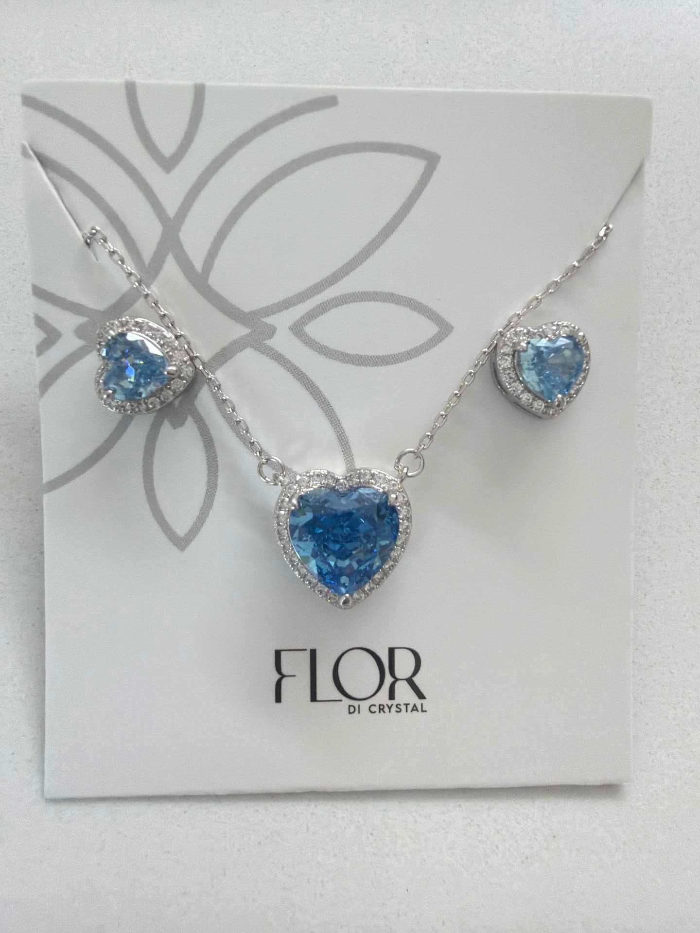 Heart ice blue Icecut  w/ halo cz pave set 