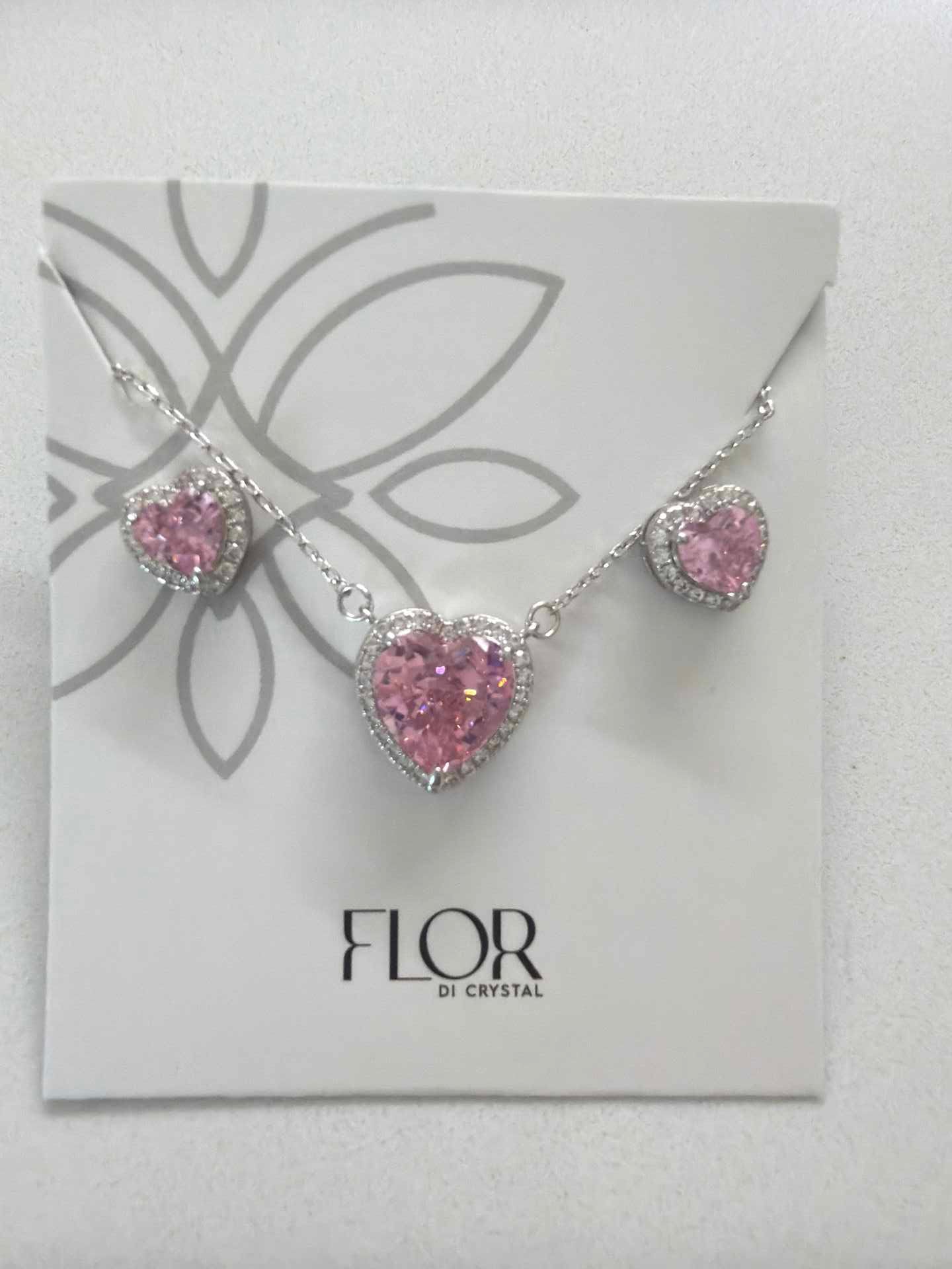Heart pink Icecut  w/ halo cz pave set 