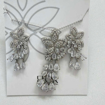 Luxury cascade flower set cz