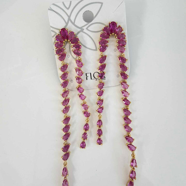 Cascade earing fushia