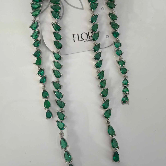 Cascade earing emerald freen cz