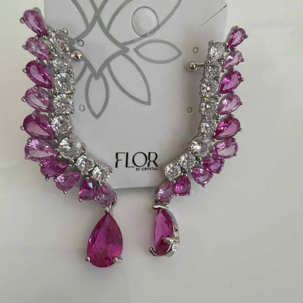 Earcuff with teardrop  18k fushia