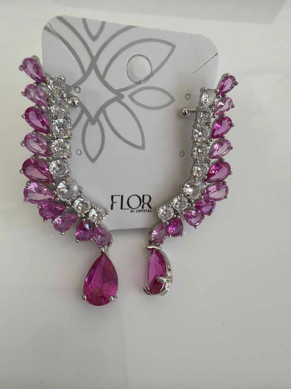 Earcuff with teardrop  18k fushia