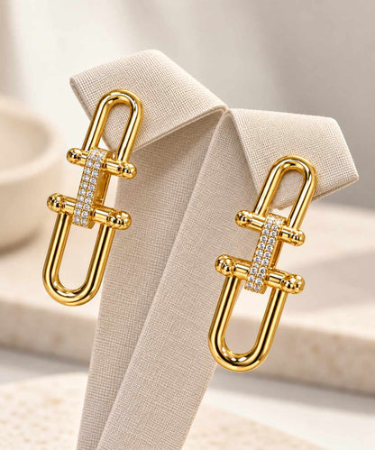 Brinco Elo tiff alongado dourado