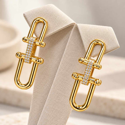 Brinco Elo tiff alongado dourado