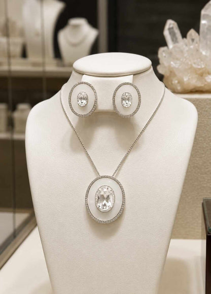 oval Cristal Rodio